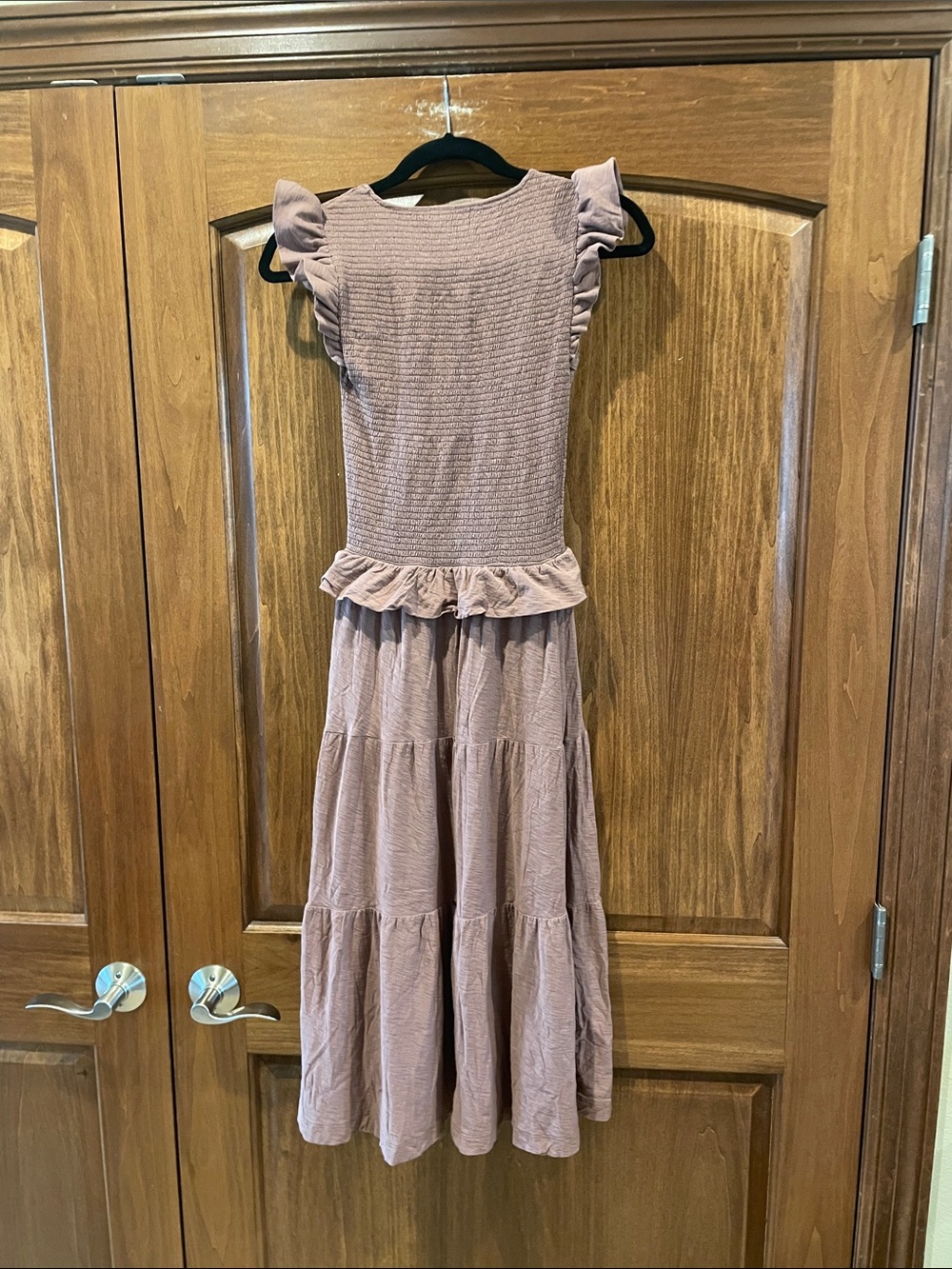Nation LTD Fabienne Fused Ruffle Ruched Dress Mojave Brown Fairy Size XS - Picture 12 of 14